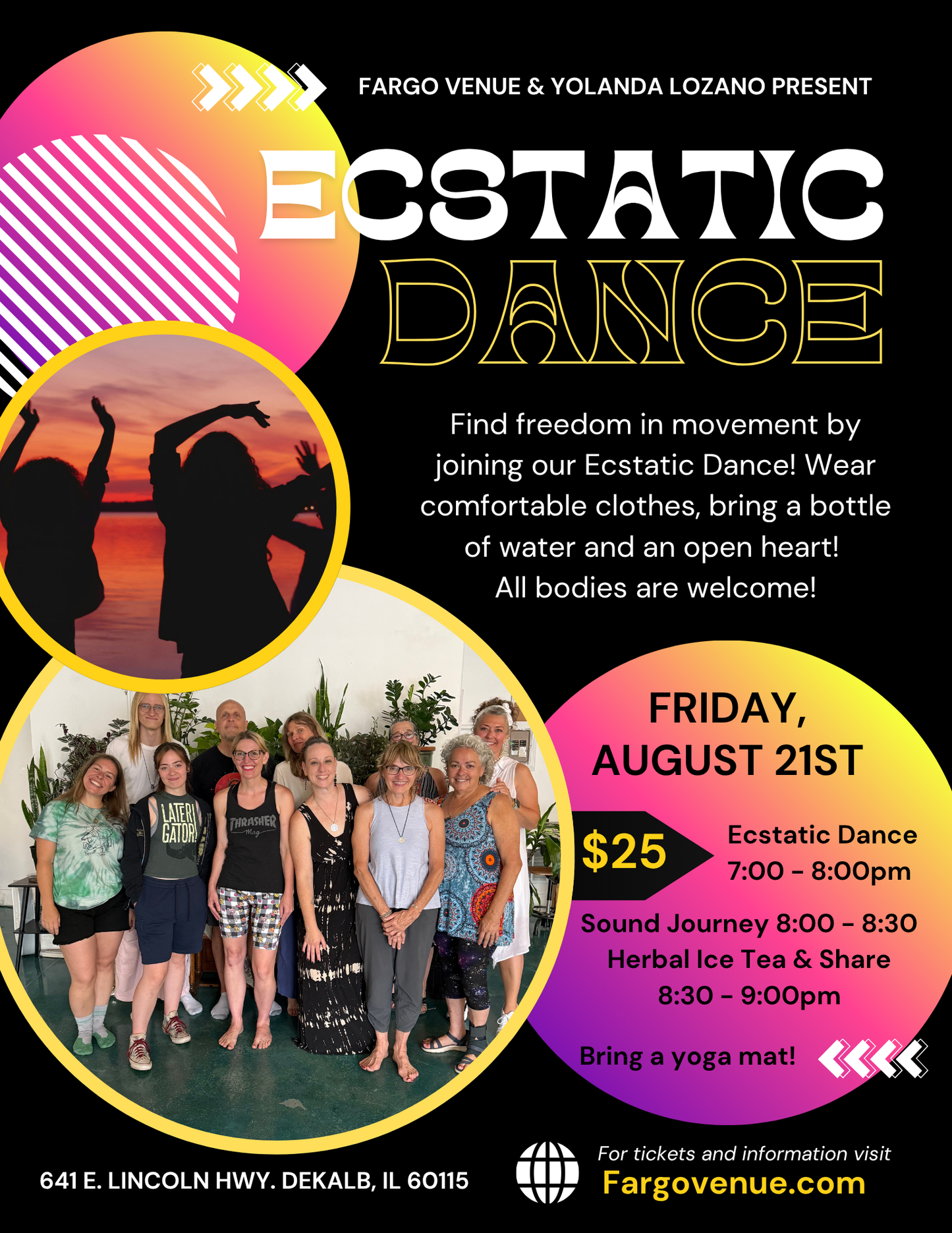 Ecstatic Dance with Yolanda Lozano & Laura Barnes 8/21/2026